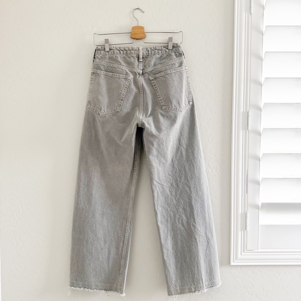 Rag & Bone High Rise Wide Leg Ankle Jeans Raw Hem Size 26 - Picture 5 of 9